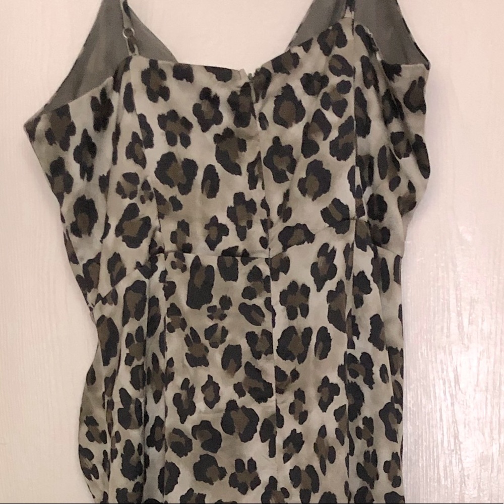 Leopard - Olive Drawstring Rushed Dress - Picture 2 of 3